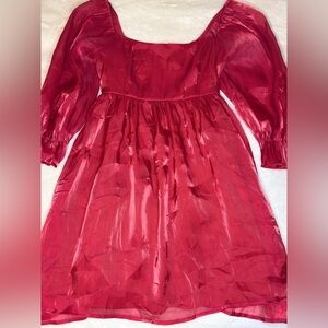Red shiny Mini Dress Women